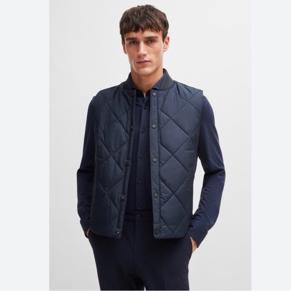 BOSS Men’s Water Repellent Diamond Quilted Vest